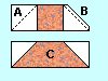 Assembling "flying geese" type sections